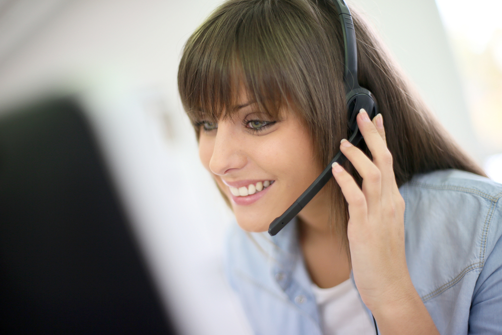 Customer service representative on the phone-2