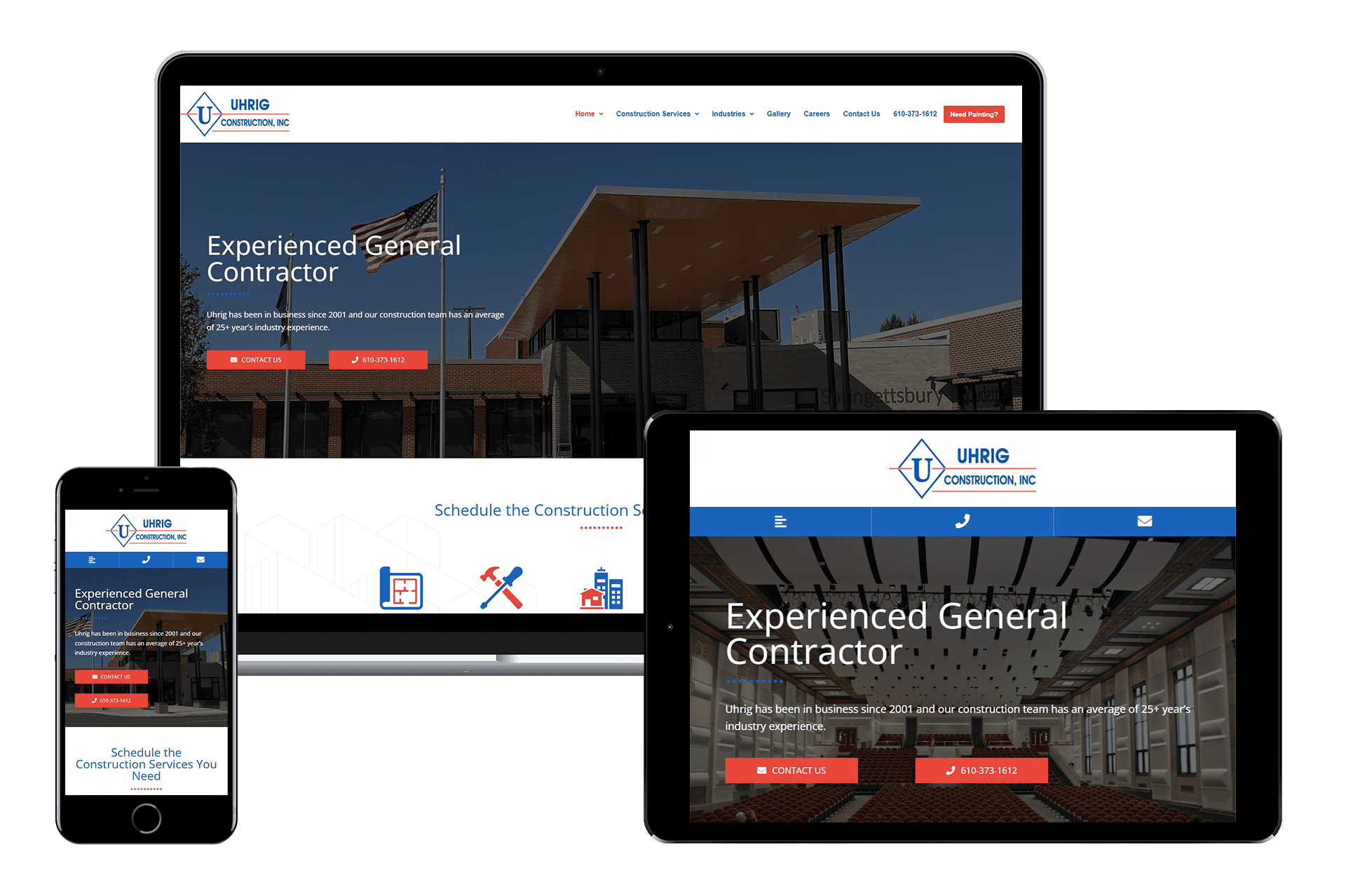 Uhrig Construction - Device Mockup 2 Uhrig Construction - Device Mockup 2